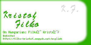 kristof filko business card